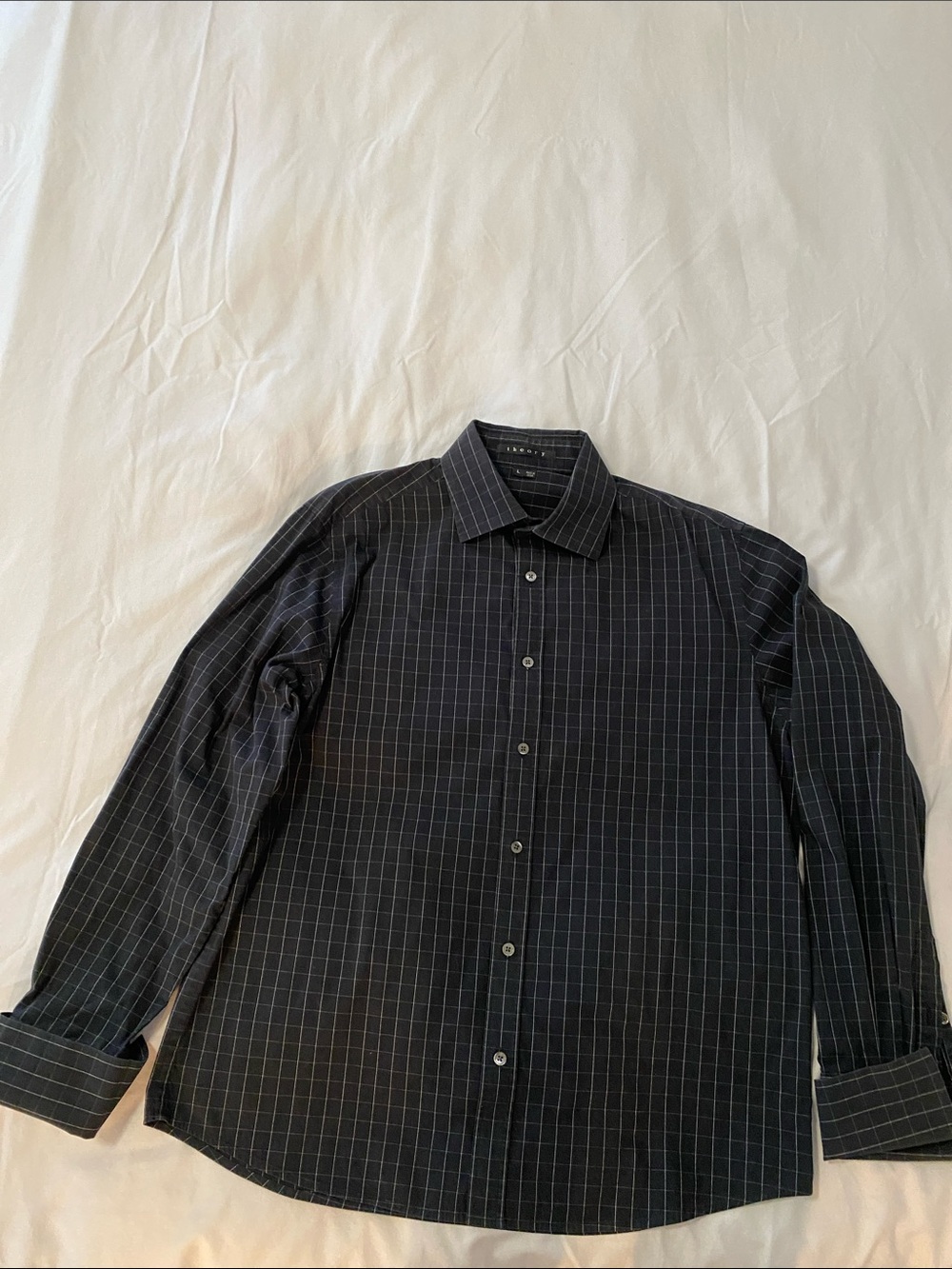 Theory Black Pinstripe Button-Down Dress Shirt